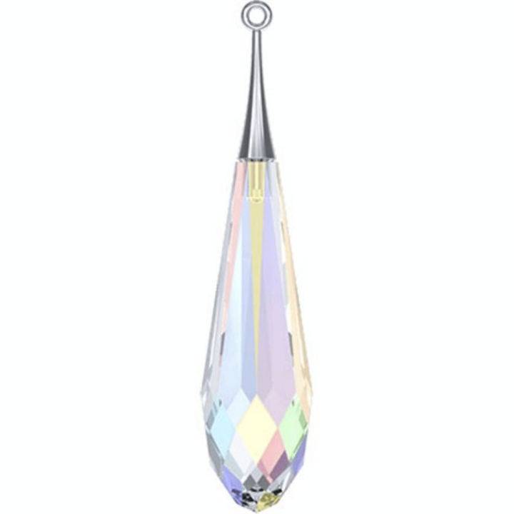Pendentif Pure Drop argent 6532 - 44 mm - Crystal Aurore Boreale - Cristaux de Swarovski - Rougier et Plé