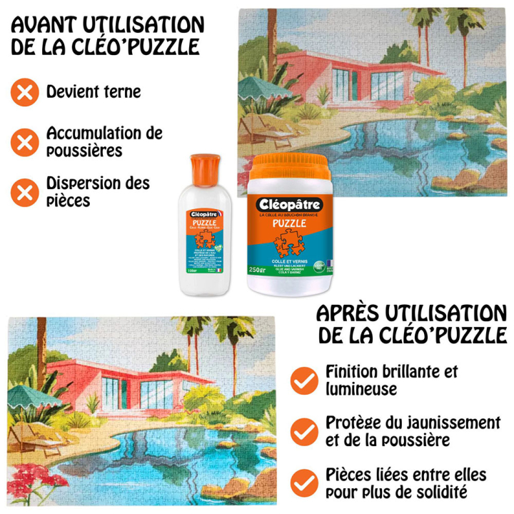 Vernis-colle pour puzzle - Cléopatre - Rougier et Plé