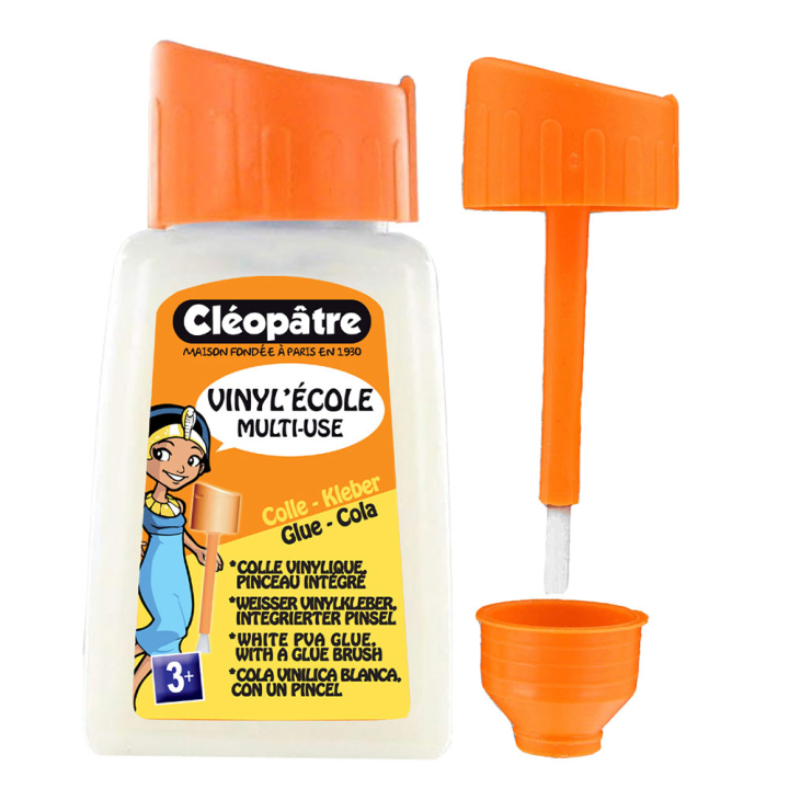 Colle vinylique Vinyl'école 80 g avec pinceau - Cléopatre - Rougier et Plé