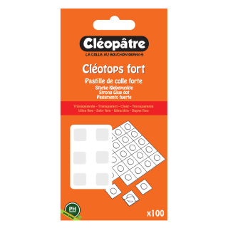 Pastille adhésive transparente permanente Cléotops - 80 pcs - Cléopatre - Rougier et Plé