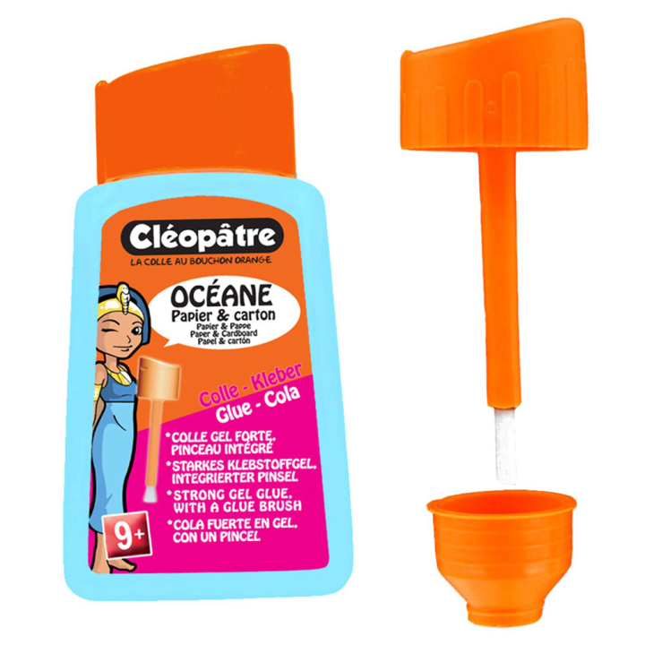 Colle bleu avec pinceau Océane 80 g - Cléopatre - Rougier et Plé