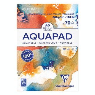 Bloc aquarelle Aquapad 300 g/m² A5 cm 70 Feuilles - Clairefontaine - Rougier et Plé