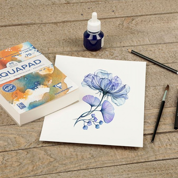 Bloc Aquarelle Aquapad 300 g/m² A4 cm 50 Feuilles - Clairefontaine - Rougier et Plé