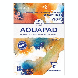 Bloc aquarelle Aquapad 300 g/m² A3 cm 30 Feuilles - Clairefontaine - Rougier et Plé