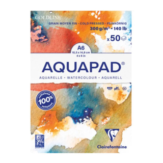 Bloc aquarelle Aquapad 300 g/m² A6 cm 50 Feuilles - Clairefontaine - Rougier et Plé