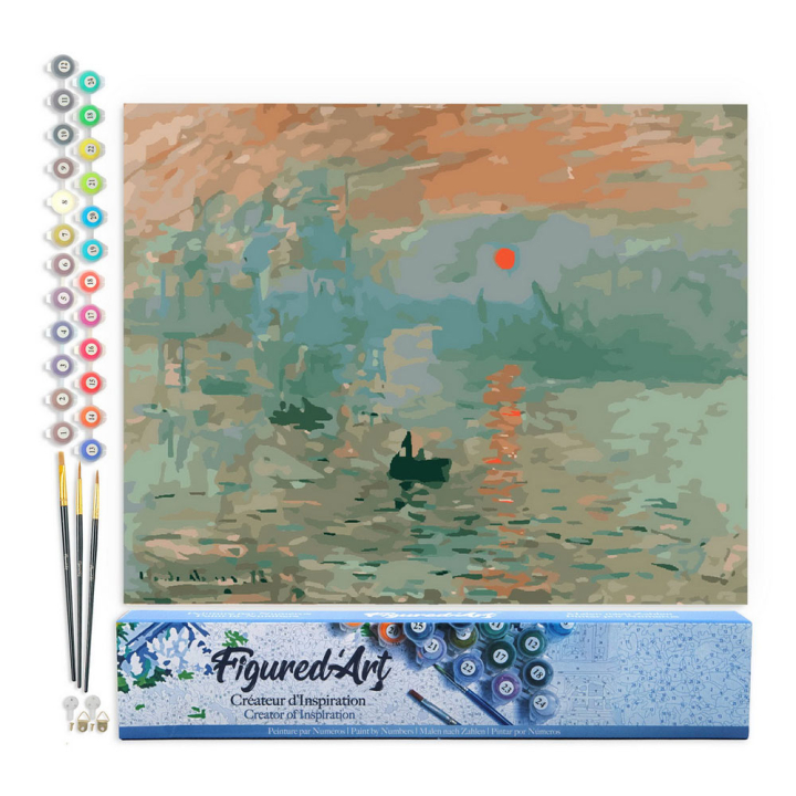 Peinture par numéro Monet Impression soleil levant Toile roulée - Figured'Art - Rougier et Plé
