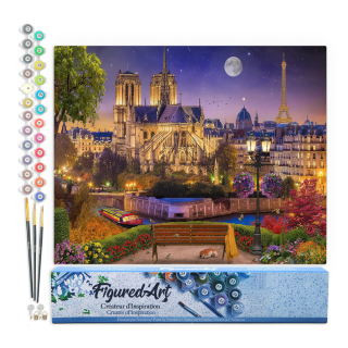 Peinture par numéro Notre dame étoilée Toile roulée - Figured'Art - Rougier et Plé