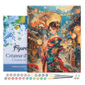 Peinture par numéro Jeune fille en kimono au festival des lanternes - Figured'Art - Rougier et Plé