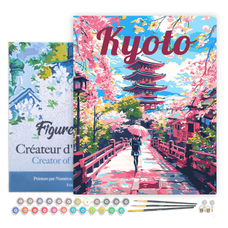 Peinture par numéro Affiche de voyage Kyoto en fleurs - Figured'Art - Rougier et Plé