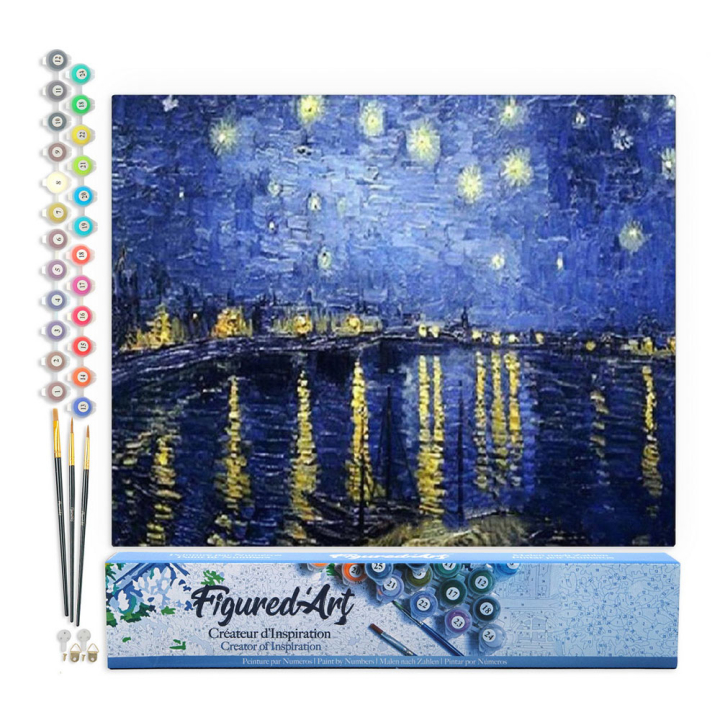 Peinture par numéro Van Gogh Nuit étoilée sur le Rhone - Figured'Art - Rougier et Plé