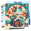 Mini peinture par numéro Chat princesse japonaise - Figured'Art - Rougier et Plé