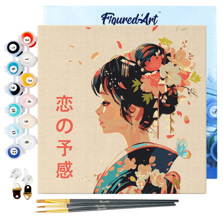 Mini peinture par numéro L'amour à la japonaise - Figured'Art - Rougier et Plé