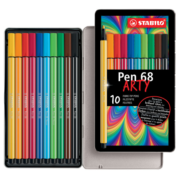 Boîte de 10 feutres Pen 68 - STABILO - Rougier et Plé