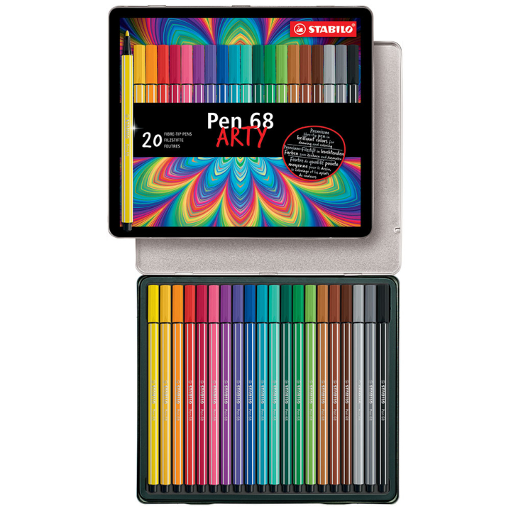 Boîte métal de 20 feutres pen 68 - STABILO - Rougier et Plé