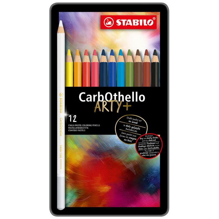 Boîte de 12 crayons pastels aquarellables CarbOthello - STABILO - Rougier et Plé