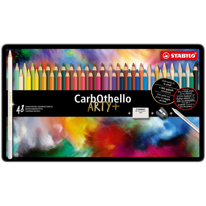 Boîte de 48 crayons pastels aquarellables CarbOthello+taille crayon - STABILO - Rougier et Plé