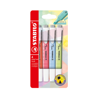 Surligneur Swing Cool Pastel Set 4 couleurs - STABILO - Rougier et Plé