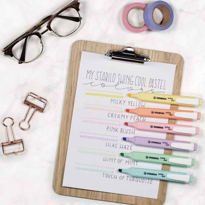 Surligneur Swing Cool Pastel Set 4 couleurs - STABILO - Rougier et Plé