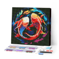 Kit de mini broderie diamant sur toile 25 x 25 cm Carpes koï  - Figured'Art - Rougier et Plé
