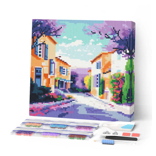 Kit de mini broderie diamant sur toile 25 x 25 cm Printemps en Provence - Figured'Art - Rougier et Plé