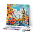 Kit de mini broderie diamant sur toile 25 x 25 cm Automne à Londres - Figured'Art - Rougier et Plé