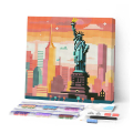 Kit de mini broderie diamant sur toile 25 x 25 cm Ciel à New York - Figured'Art - Rougier et Plé