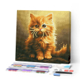 Kit de mini broderie diamant sur toile 25 x 25 cm Petit châton - Figured'Art - Rougier et Plé
