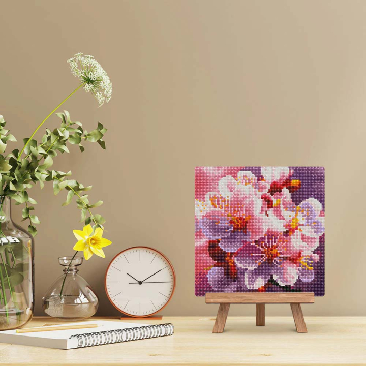 Kit de mini broderie diamant sur toile 25 x 25 cm Cerisiers - Figured'Art - Rougier et Plé