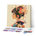 Kit de mini broderie diamant sur toile 25 x 25 cm Amour à la japonnaise - Figured'Art - Rougier et Plé