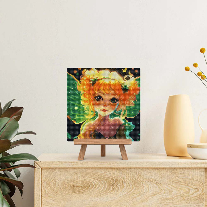 Kit de mini broderie diamant toile sur châssis 25 x 25 cm Jolie petite fée - Figured'Art - Rougier et Plé