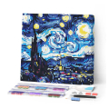 Kit de mini broderie diamant toile sur châssis 25 x 25 cm Nuit étoilée - Figured'Art - Rougier et Plé