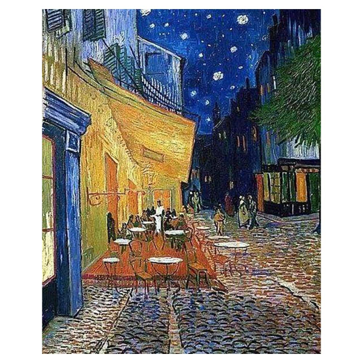 Broderie Diamant sur toile Van Gogh terrasse café 40 x 50 cm - Figured'Art - Rougier et Plé