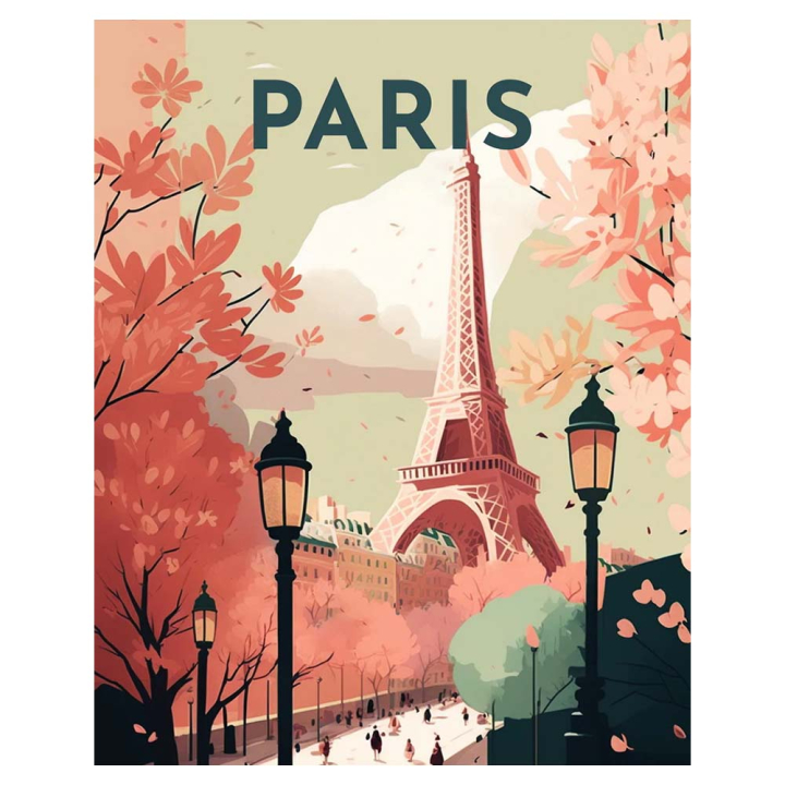 Broderie Diamant sur toile Affiche Poster Paris 2 40 x 50 cm - Figured'Art - Rougier et Plé