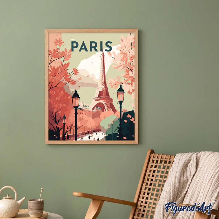 Broderie Diamant sur toile Affiche Poster Paris 2 40 x 50 cm - Figured'Art - Rougier et Plé