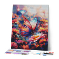 Broderie Diamant sur toile Papillon butinant 40 x 50 cm - Figured'Art - Rougier et Plé