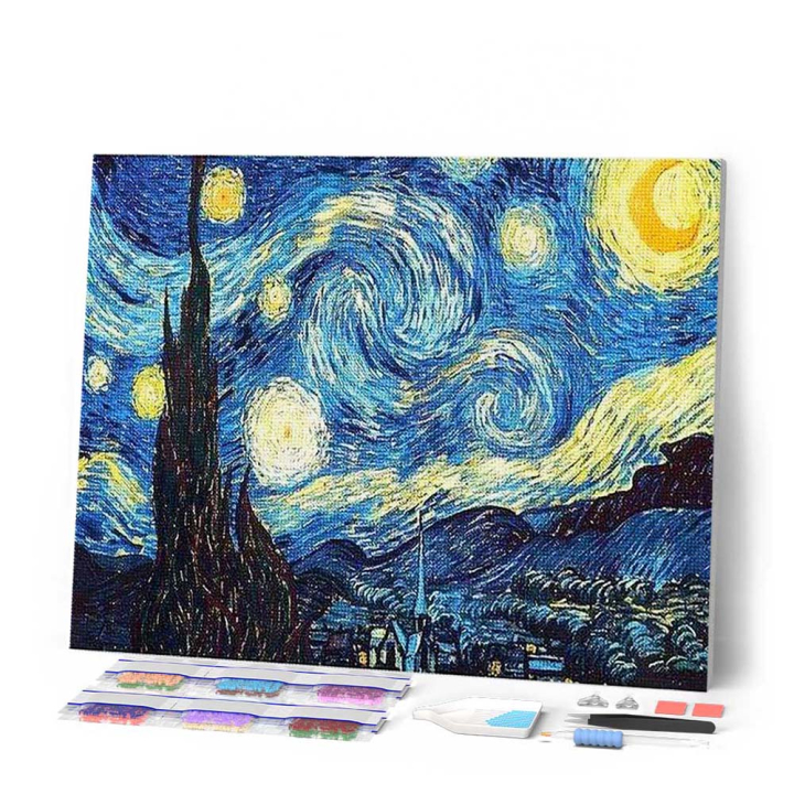 Broderie Diamant - Nuit étoilée 40x50cm toile sur châssis - Figured'Art - Rougier et Plé