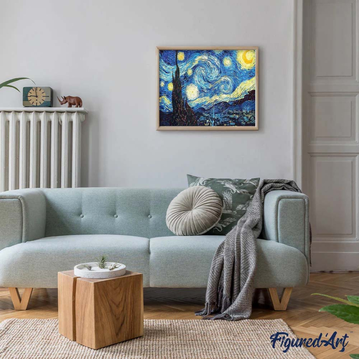 Broderie Diamant - Nuit étoilée 40x50cm toile sur châssis - Figured'Art - Rougier et Plé
