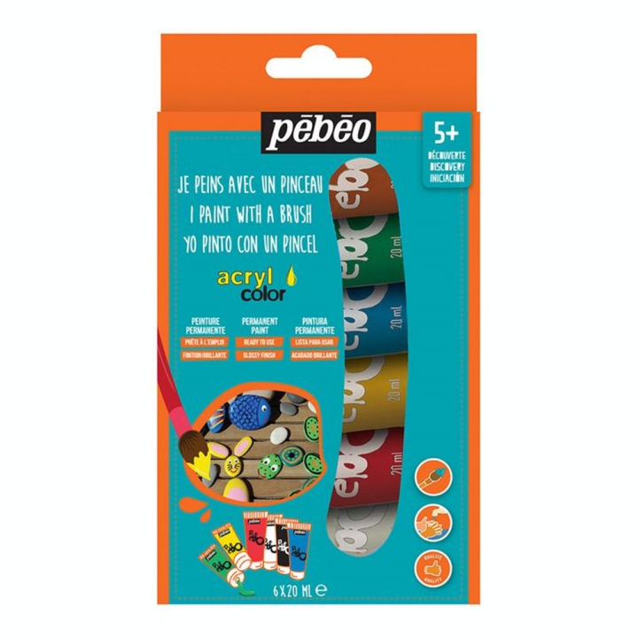 Kit découverte Acrylcolor 6 tubes 20 ml - Pébéo - Rougier et Plé