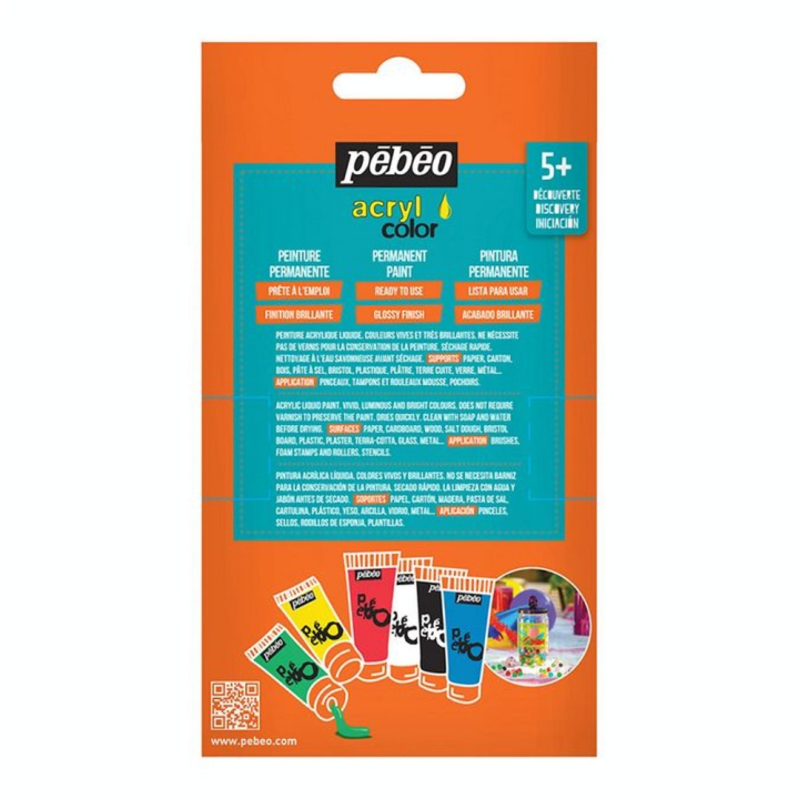 Kit découverte Acrylcolor 6 tubes 20 ml - Pébéo - Rougier et Plé
