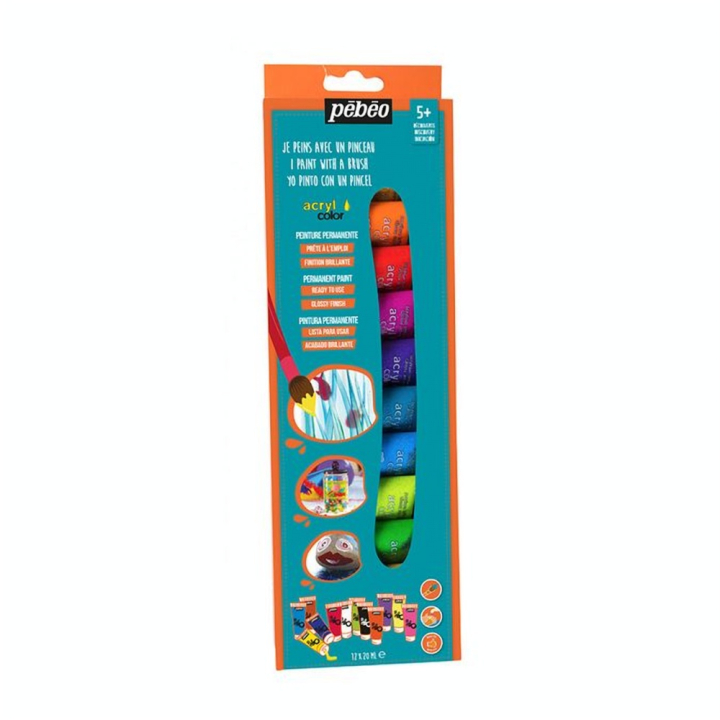 Kit découverte Acrylcolor 12 tubes 20 ml  - Pébéo - Rougier et Plé