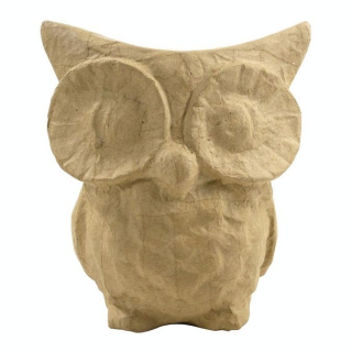 Objet en papier mâché petite chouette 8 x 8,5 x 10 cm - Décopatch - Rougier et Plé