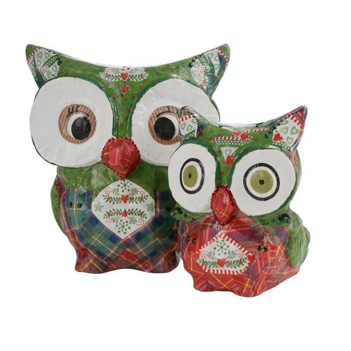 Objet en papier mâché petite chouette 8 x 8,5 x 10 cm - Décopatch - Rougier et Plé