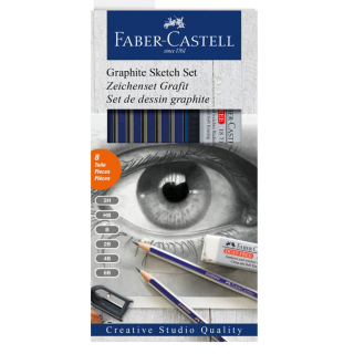 Crayon graphite Goldfaber Set 6 duretés + gomme + taille-crayon - Faber-Castell - Rougier et Plé