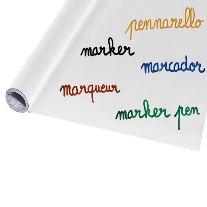 Tableau blanc effaçable en rouleau adhésif 60 x 200 cm - Wonday - Rougier et Plé