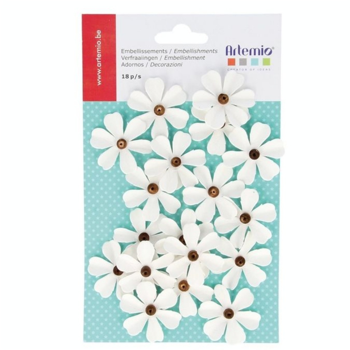 Fleur en papier à perle 18 pcs - Artemio - Rougier et Plé