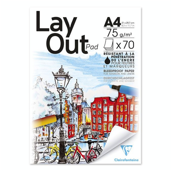 Bloc de papier Layout 75 g/m² 70 F - Clairefontaine - Rougier et Plé