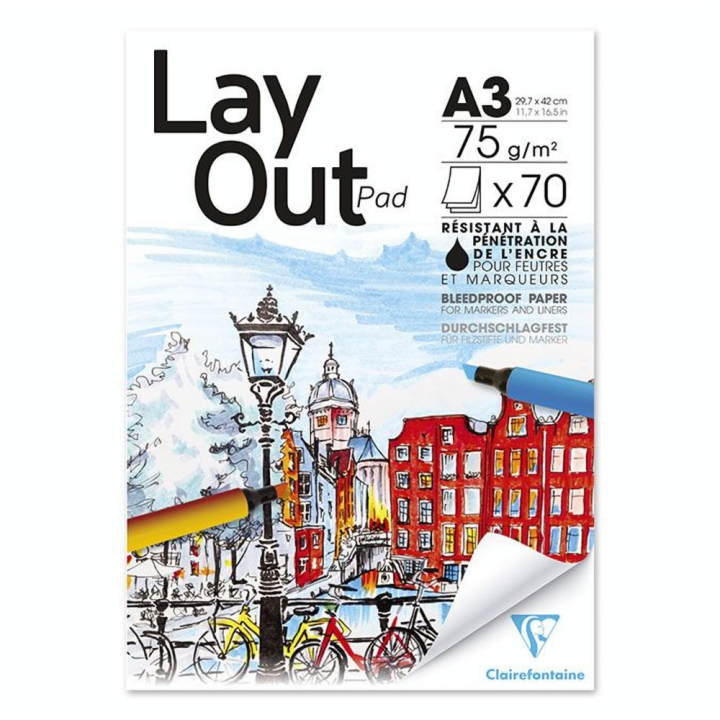 Bloc de papier Layout 75 g/m² 70 F - Clairefontaine - Rougier et Plé
