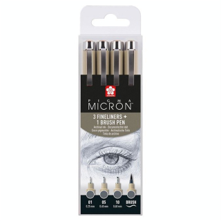 Feutre Pigma Micron Set 4 Gris foncé - Sakura - Rougier et Plé