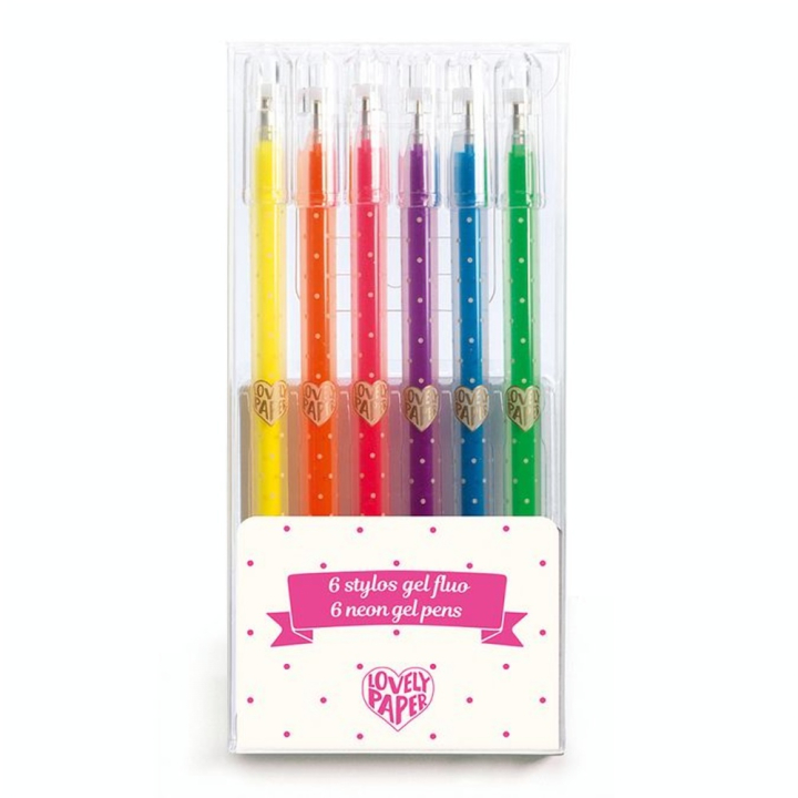 Stylo gel fluo 6 couleurs - Djeco - Rougier et Plé