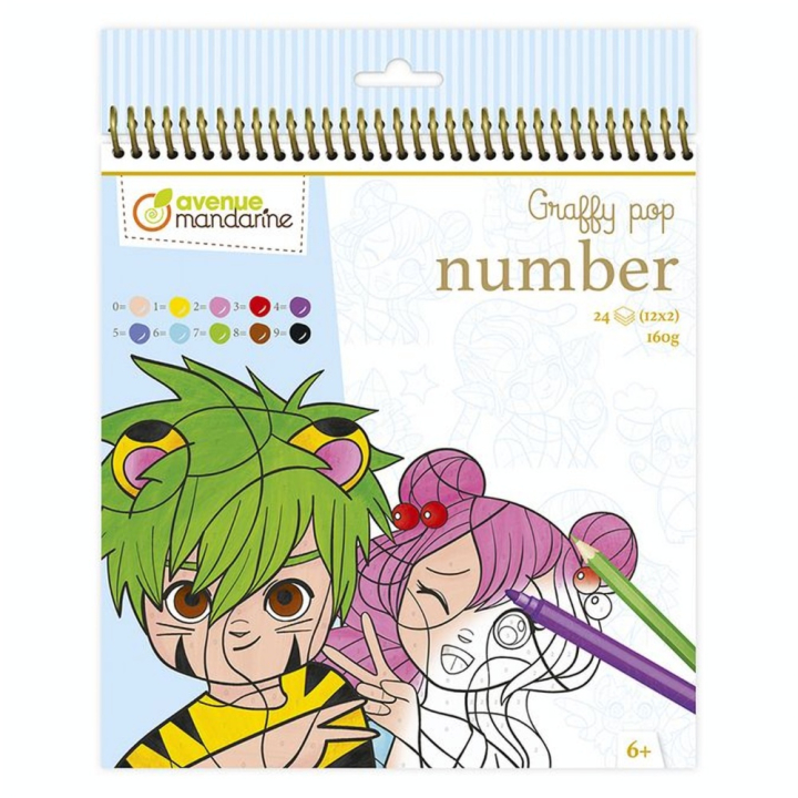 Carnet de coloriage Graffy Pop number Manga - Avenue Mandarine - Rougier et Plé